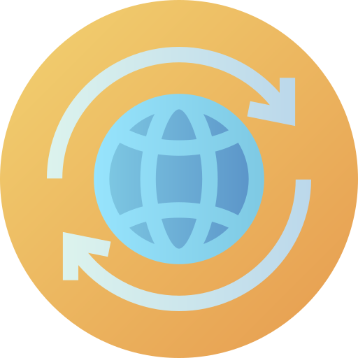 multinacional Flat Circular Gradient icono