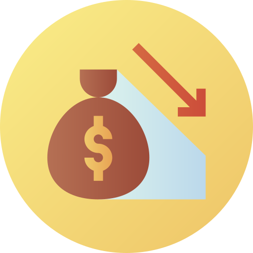 Budget Flat Circular Gradient icon