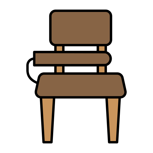 chaise et table Generic Outline Color Icône