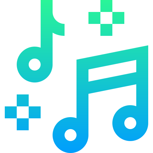 Music notes Super Basic Straight Gradient icon