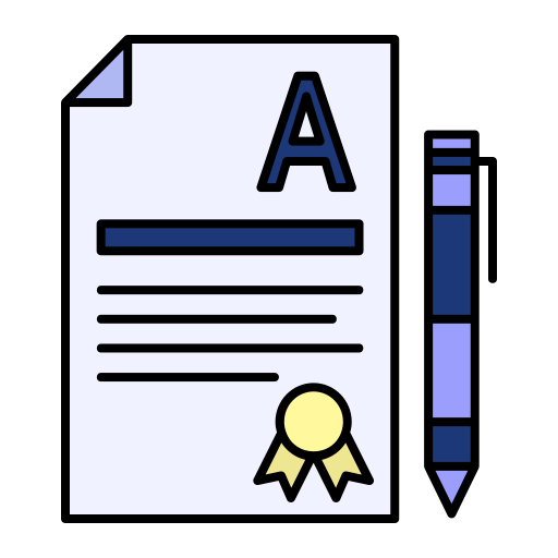 Certficate Generic Outline Color icon