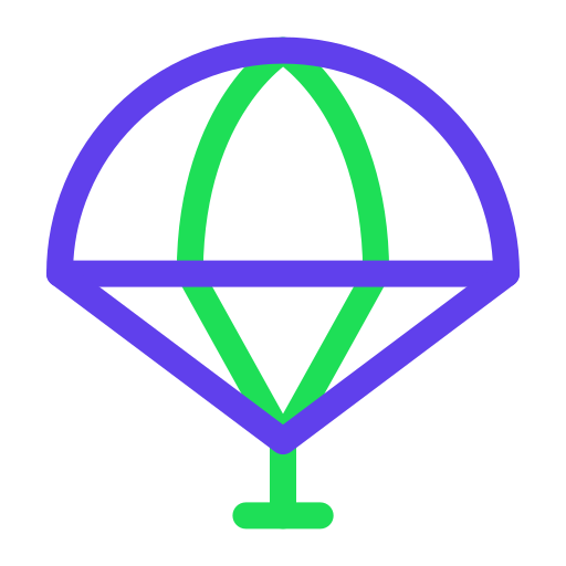 パラシュート Generic Outline Color icon