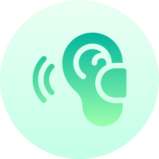 Hearing aid Basic Gradient Circular icon