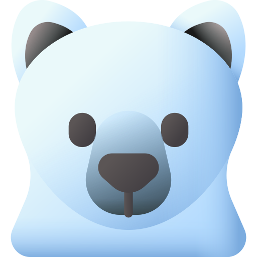 Polar bear 3D Color icon