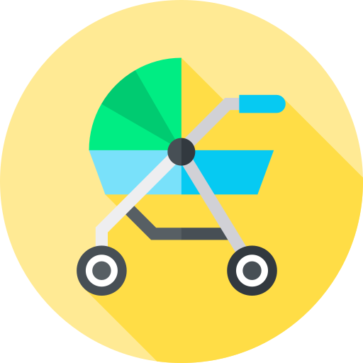 kinderwagen Flat Circular Flat icon