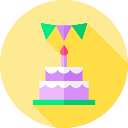 pastel de cumpleaños Flat Circular Flat icono