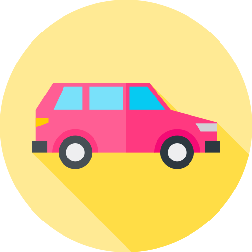 familienauto Flat Circular Flat icon