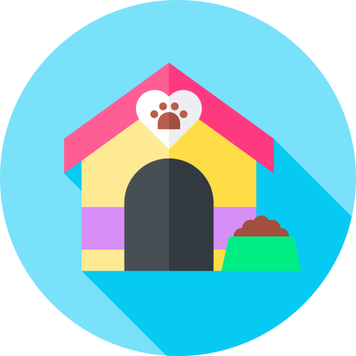 casa per animali domestici Flat Circular Flat icona