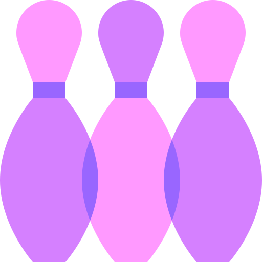 Bowling pins Basic Sheer Flat icon