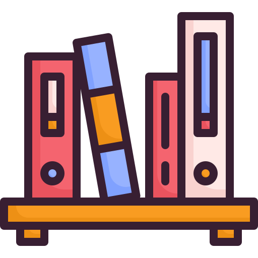 Book shelf Generic Outline Color icon