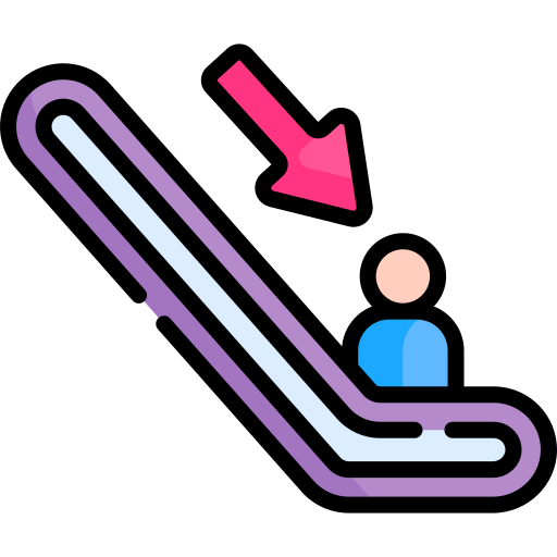 rolltreppe runter Special Lineal color icon