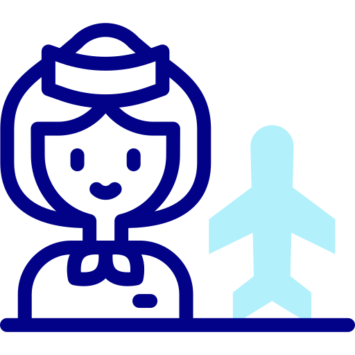 Air hostess Detailed Mixed Lineal color icon