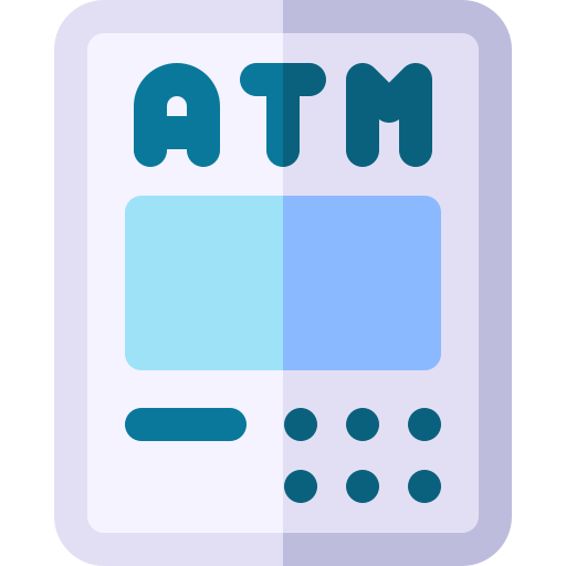 geldautomaat Basic Rounded Flat icoon