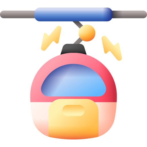 teleférico 3D Color icono