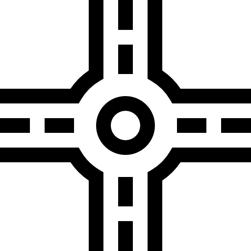 kruispunt Basic Straight Lineal icoon
