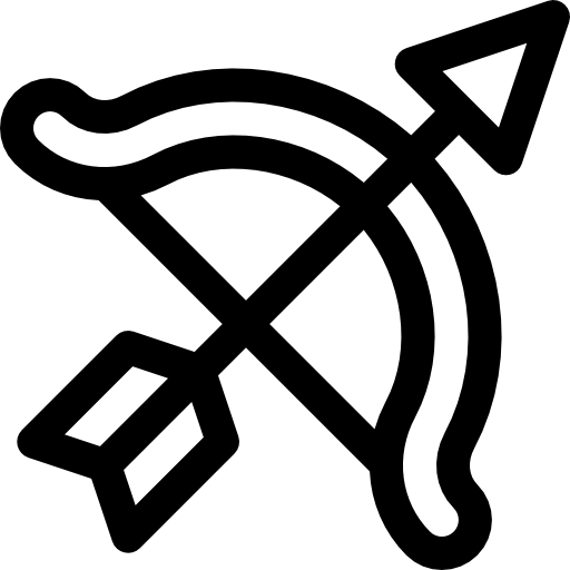 Łuk i strzała Basic Rounded Lineal ikona