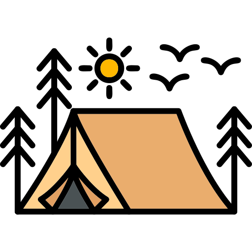 tenda da campeggio Generic Outline Color icona