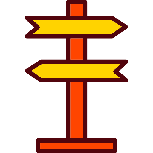 señal de dirección Generic Outline Color icono