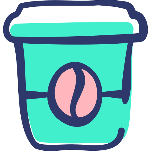 Coffee cup Basic Hand Drawn Lineal Color icon