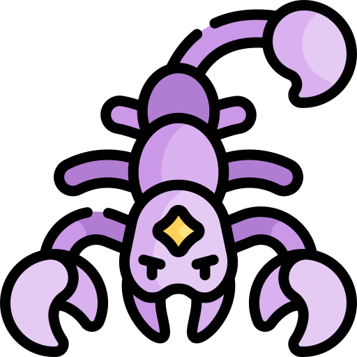 scorpione Kawaii Lineal color icona