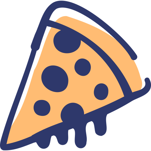 Пицца Basic Hand Drawn Lineal Color иконка