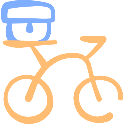 bicicleta de entrega Basic Hand Drawn Color Ícone