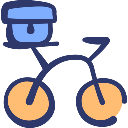 Delivery bike Basic Hand Drawn Lineal Color icon