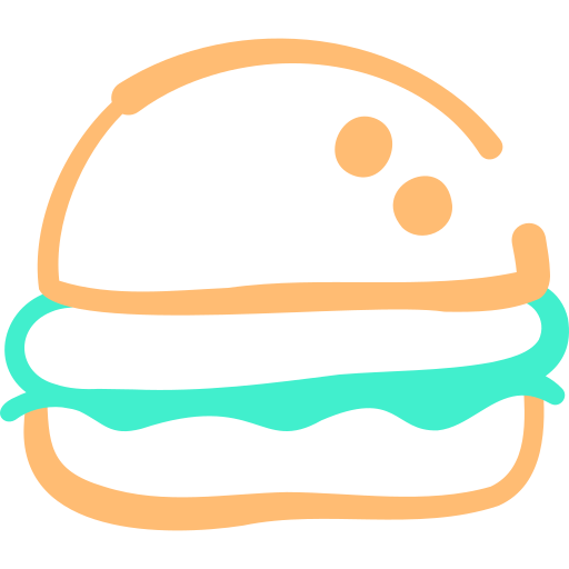 hamburger Basic Hand Drawn Color icona