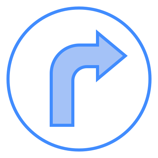 Right arrow angle Generic Blue icon