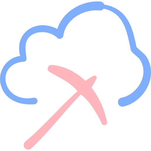 Cloud mining Basic Hand Drawn Color icon