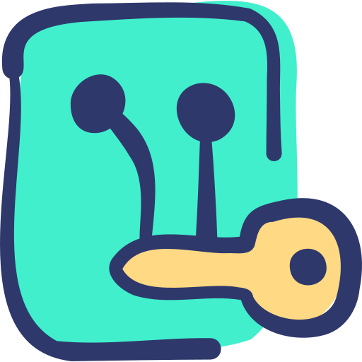Key Basic Hand Drawn Lineal Color icon