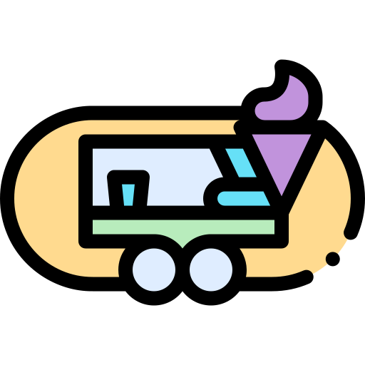 Food truck Detailed Rounded Lineal color icon