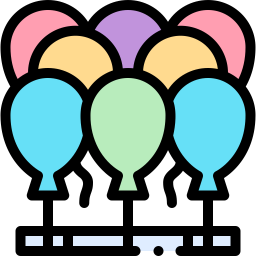 Balloons Detailed Rounded Lineal color icon