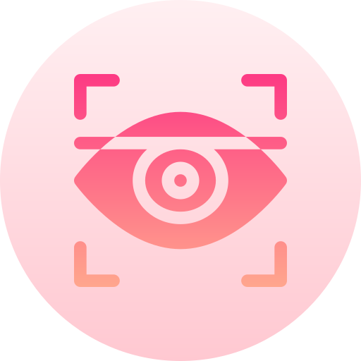 눈 스캔 Basic Gradient Circular icon