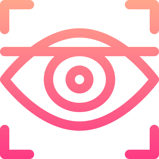 눈 스캔 Basic Gradient Lineal color icon