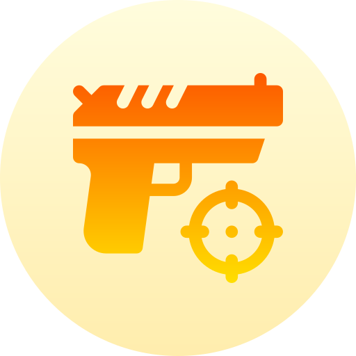 Gun Basic Gradient Circular icon