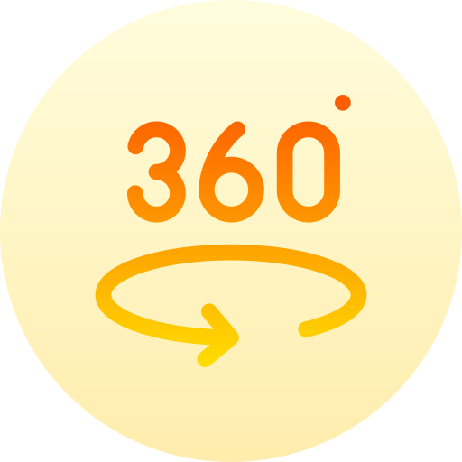 360 view Basic Gradient Circular icon