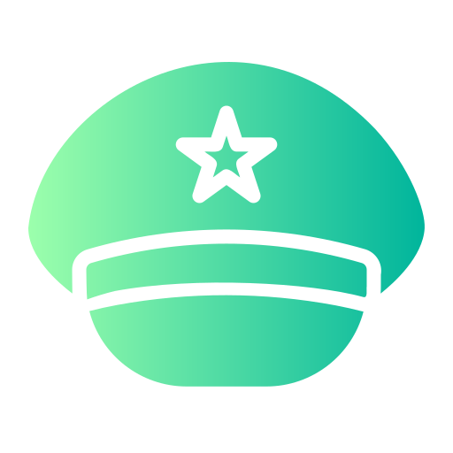 sombrero militar Generic Flat Gradient icono