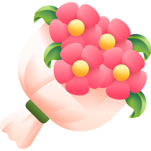 bukiet kwiatów 3D Color ikona
