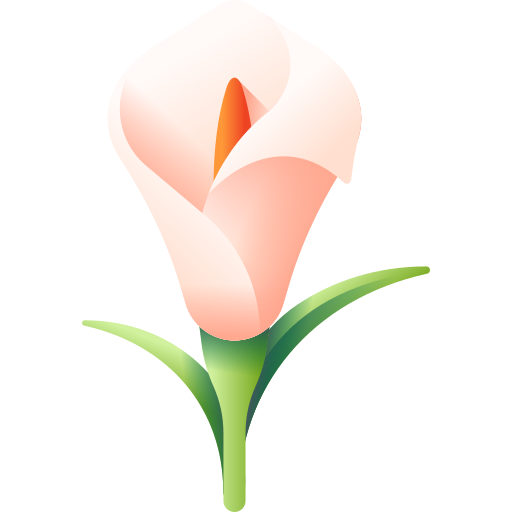 calla lily 3D Color icon