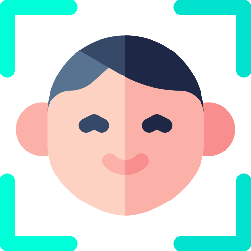 reconocimiento facial Basic Rounded Flat icono