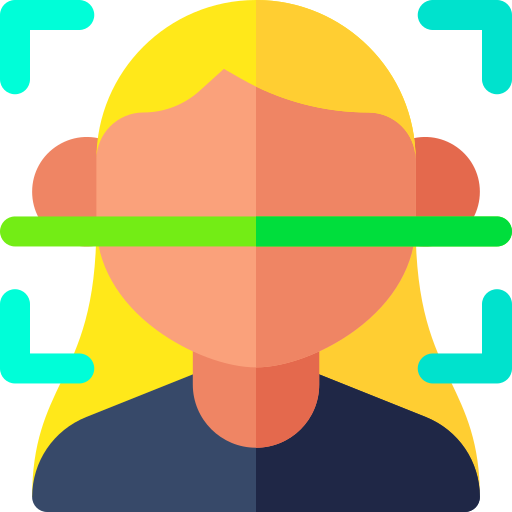 escaneo facial Basic Rounded Flat icono