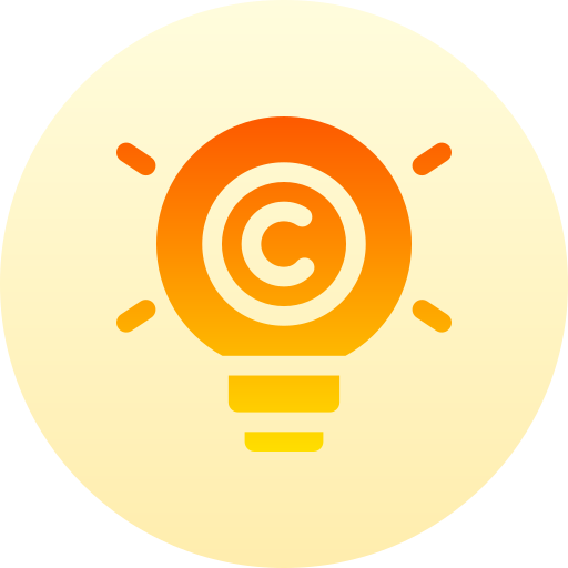 prawo autorskie Basic Gradient Circular ikona