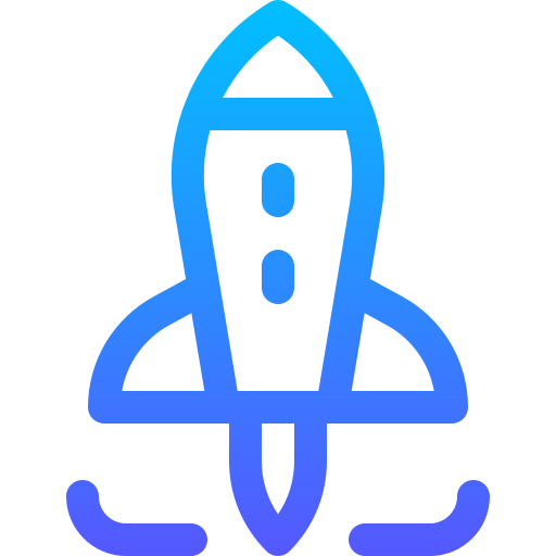Rocket Basic Gradient Lineal color icon