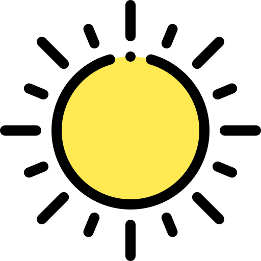 Sun Detailed Rounded Lineal color icon