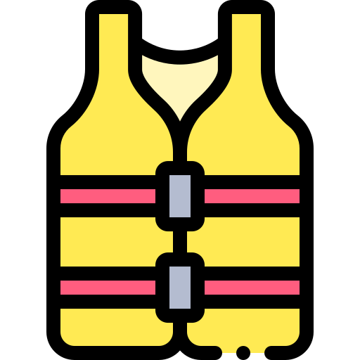 Life jacket Detailed Rounded Lineal color icon