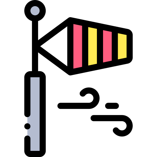 Windsock Detailed Rounded Lineal color icon