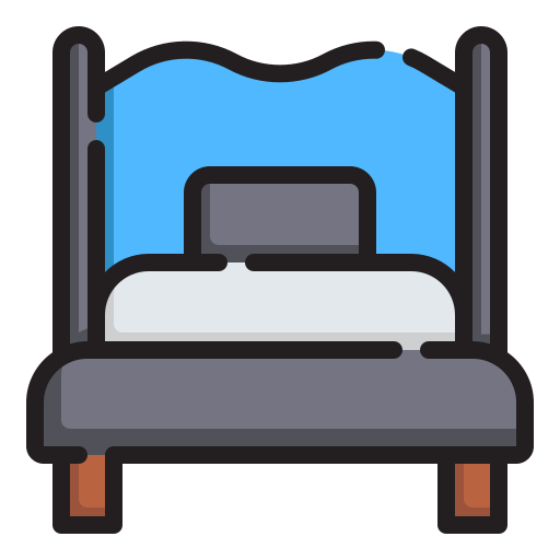 싱글 침대 Generic Outline Color icon