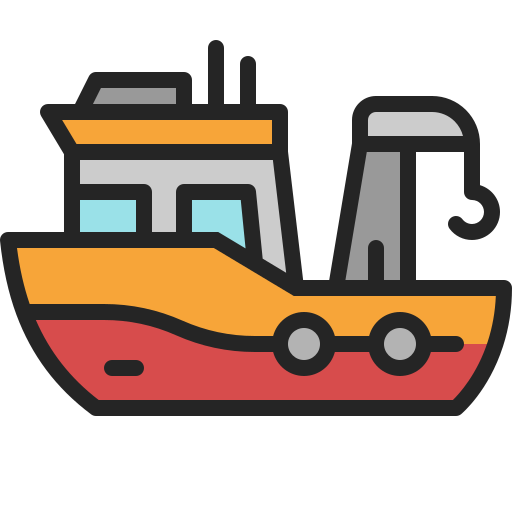 Fishing boat Generic Outline Color icon