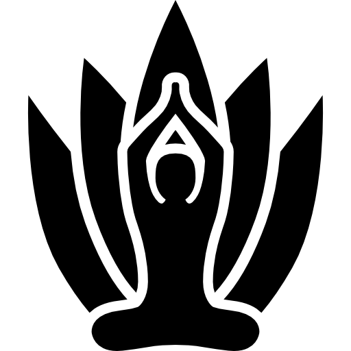 pose de yoga con fondo de loto  icono